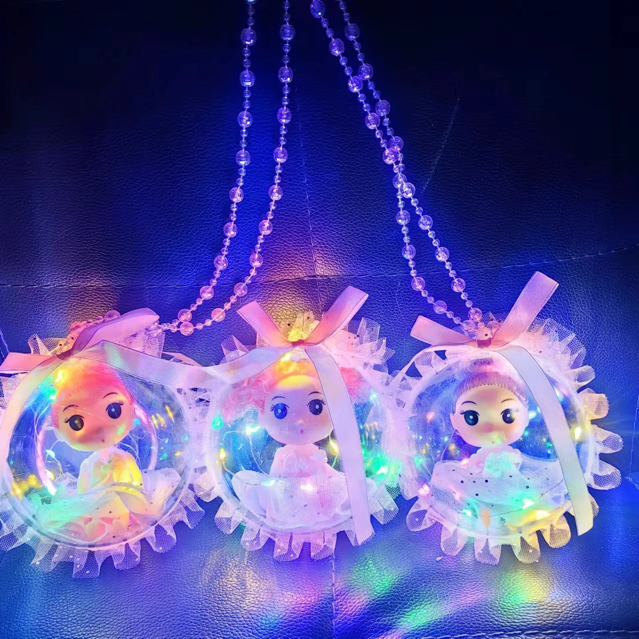 Cute Princess Doll Glowing Bead Chain Handheld Lantern Star Ball Colourful Cartoon Animal Lanterns Kids Glowing Toy Gifts