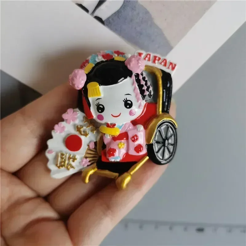 Japan Fridge Magnets Travel Souvenir Japanese Koi Japan Musume Osaka Home Decoration Resin Refrigerator Magnets Collection Gifts