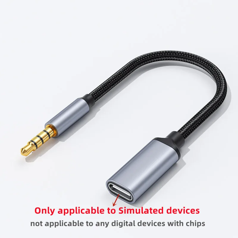 3.5mm Male to Analog Type C Aux Audio Adapter Cable Conversion Earphone Microphone Listen SPeaking for Phone Tablet PC USB C