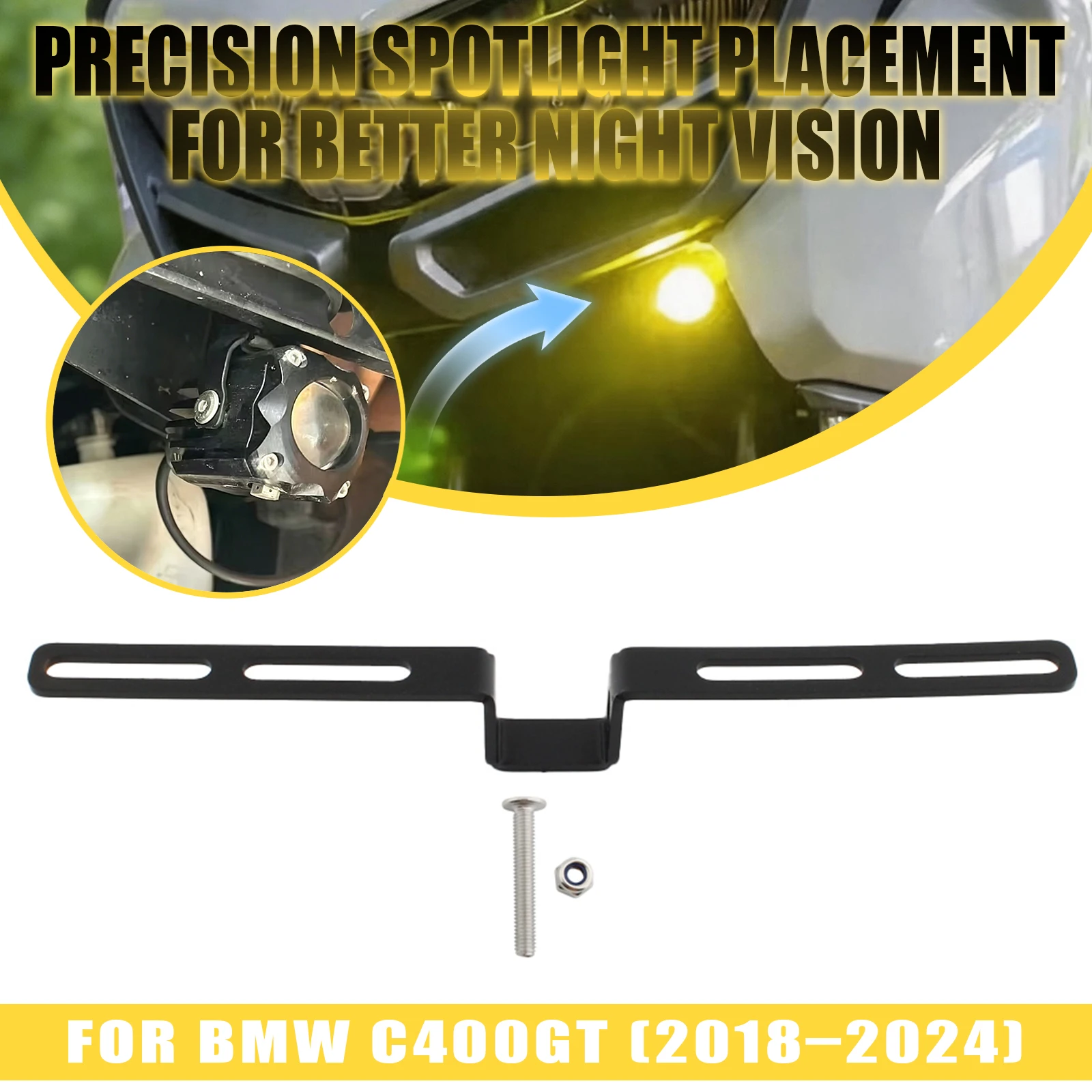 For C400GT C400 GT 2018 2019 2020 2021 2022-2024 Motorcycle Hidden Spotlight Fog Lamp Bracket Auxiliary Light Holder Support