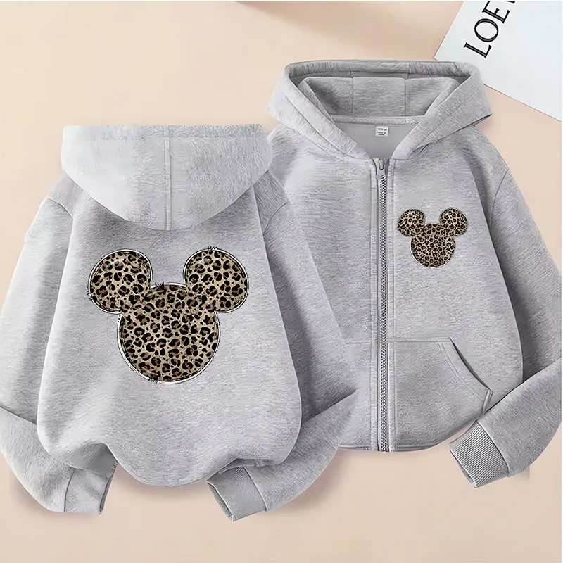 90s Zip Up Hoodie Kawaii Kids Minnie Mouse Children's Hoodie Zipper Children Sweatshirt Clothes Kid Girl Boy Top Hoody