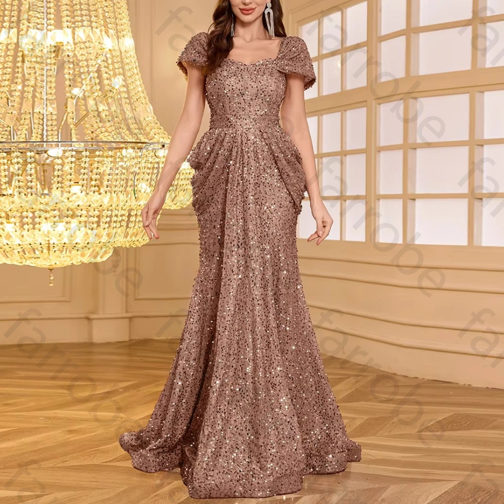 

Customized Square Collar Backless Slim Mermaid Evening Dresses Elegant Celebrity Dress Exquisite High Quality Prom Party Gowns
