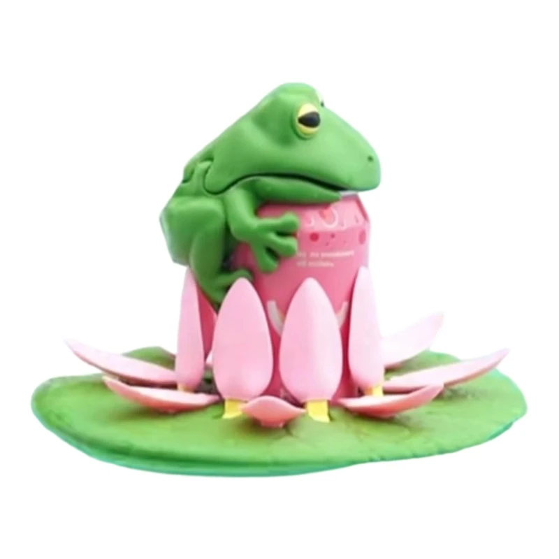 3D Printed Frogs-Shape Reusable Silicone Can Lid Sodas/Beer Sealing Cover Unique Gift for Beverage Lover HX6C
