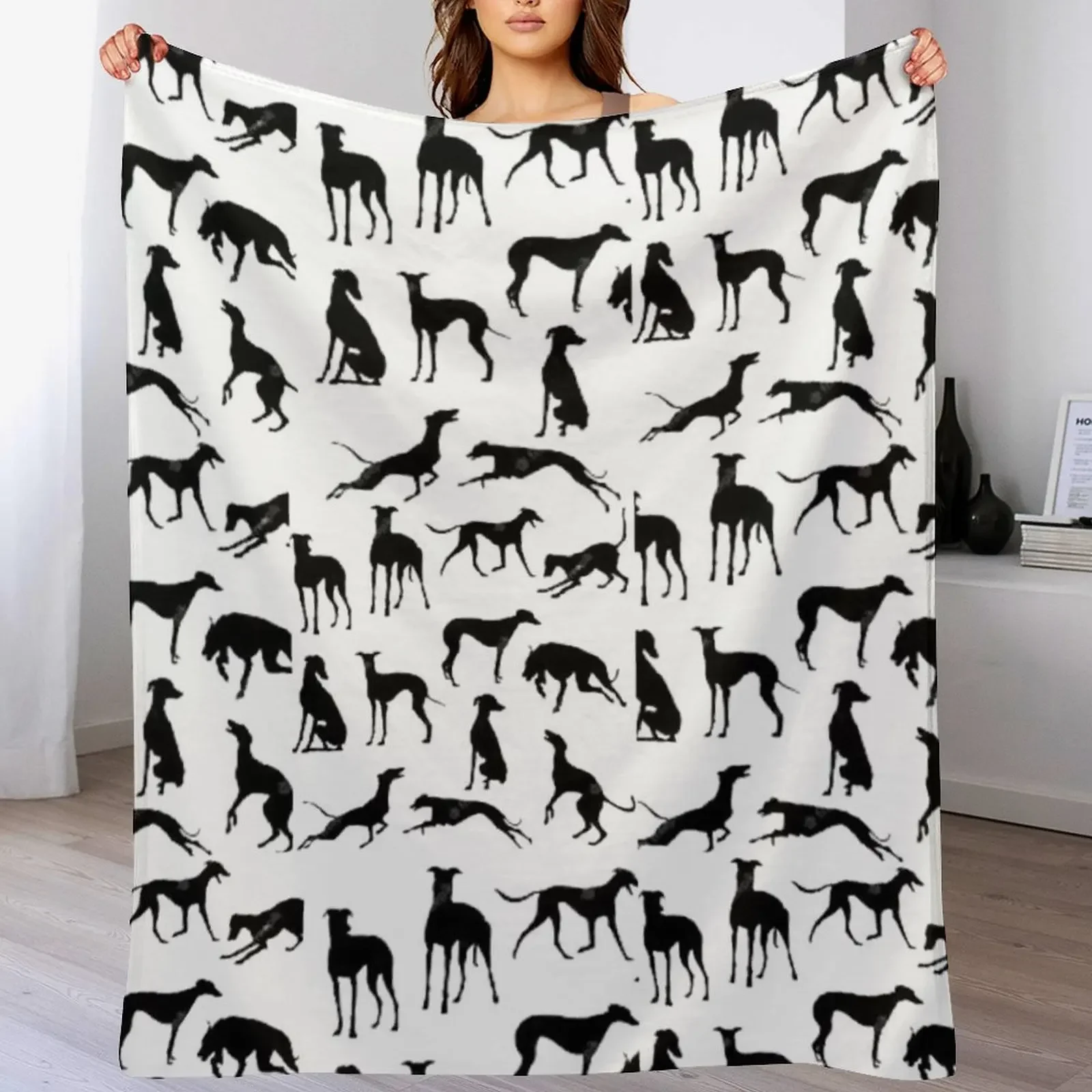 Beautiful Greyhound semaphore with hand drawn Throw Blanket Warm Comfortable Blanket for Office Napping
