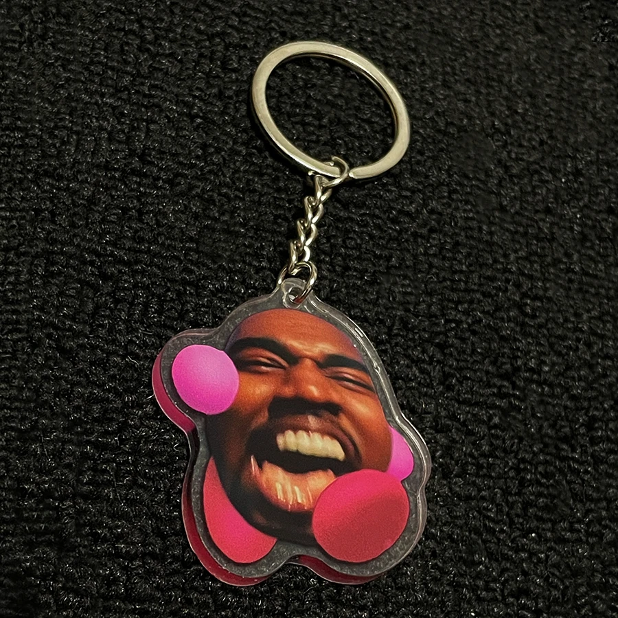 Homemade Kanye Keychain Kanye West Avatar Ye Pendant Kanye Keychain Hiphop Key