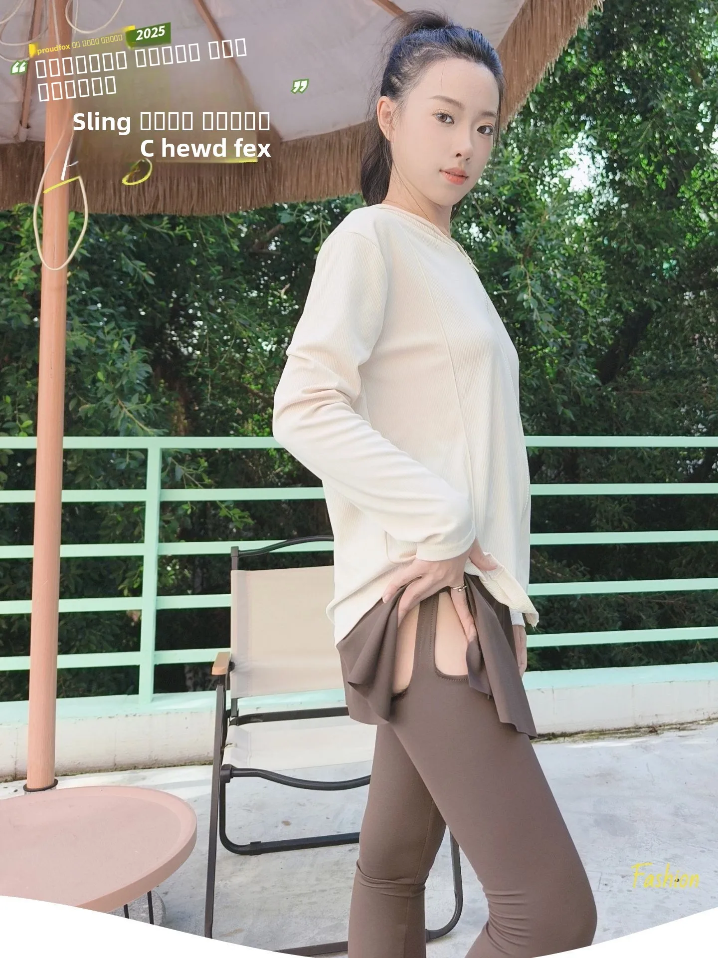 

Sexy Hollow out High Elastici Yoga Pants Fake Two-Piece ark Skin Strap Design Thin Five-Quarter Length Ladies Trousers