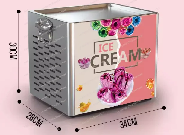 110V/220V Fried Ice cream Roll Machine Small Thai Fry Pan Ice Cream Rolled Fried Yogurt Ice Cream Roll Machine Maker