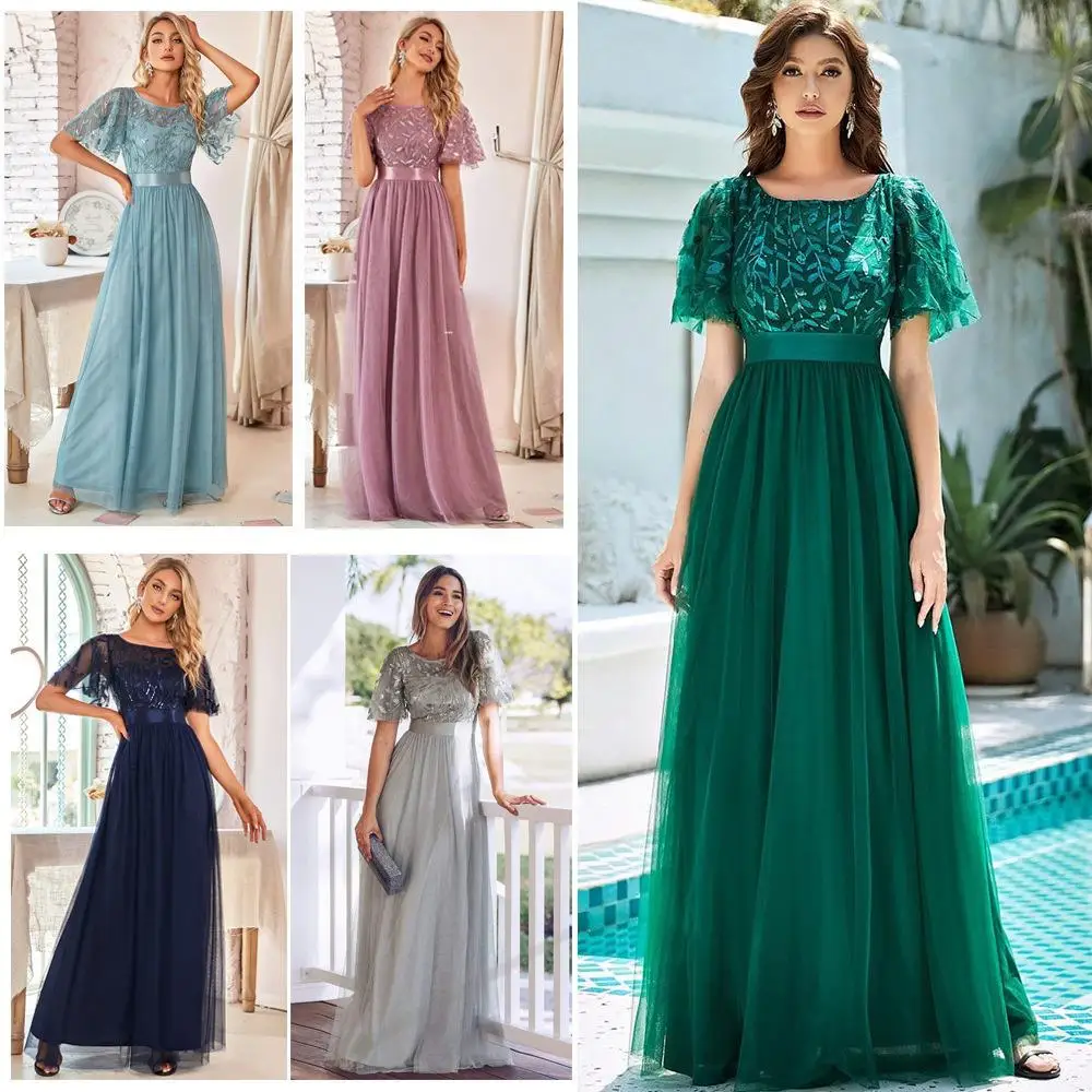 Ele Avondjurk Dames Ronde Ne Ort Sve Mid Taille Elastische Taille Me Rok Par Dr Lente Herfst Quali Sle