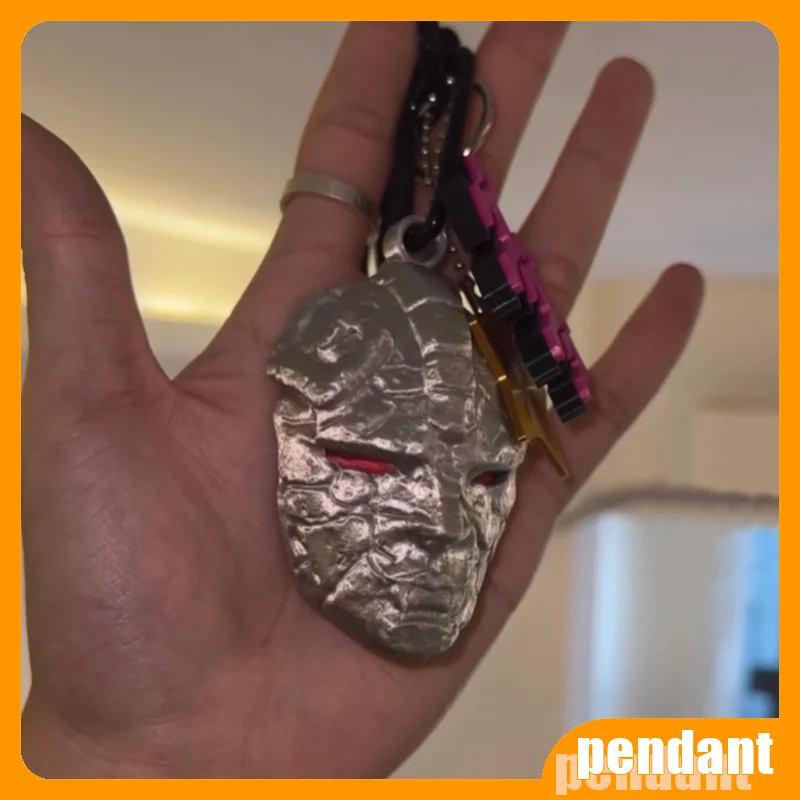 New In Stock Jojo'S Bizarre Adventure Stone Statue Ghost Mask Gradient Keychain Ornament Toys Gifts view 3