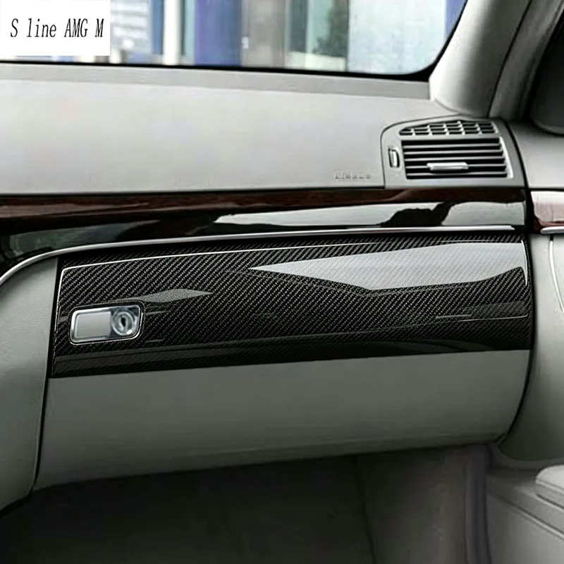 For Mercedes Benz S Class W221 2008-2012 RHD Carbon fiber Car Passenger Side Dashboard Decorative Outlet Air ac Armrest Sticker