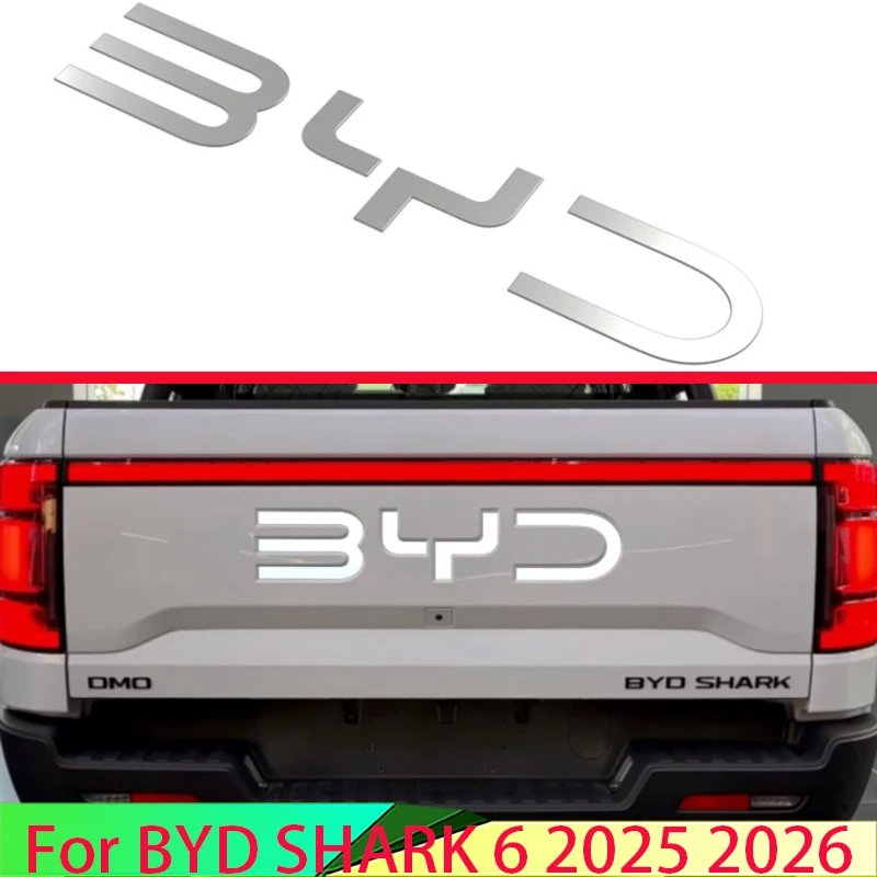 

For BYD SHARK 6 2025 2026 Car Accessories ABS Rear Trunk Car Logo Decoration With Sequin Modification