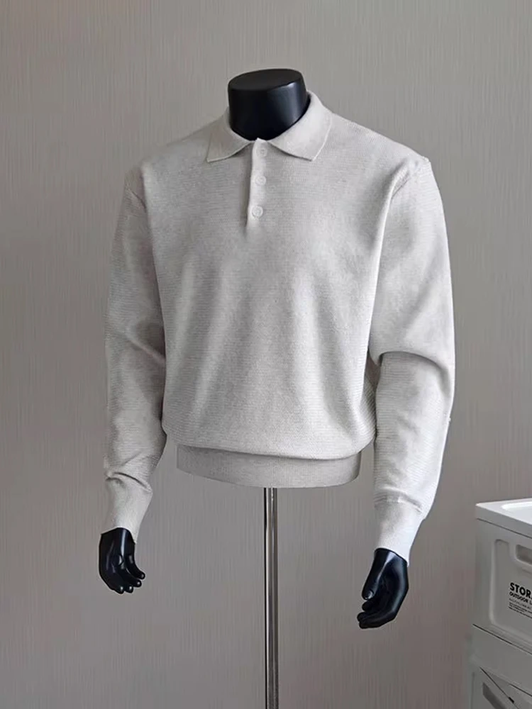 

Коврик Sle, мужской вязаный свитер с воротником, внутренняя одежда, винтажный длинный свек, смесь хлопка и полиэстера, прямой крой