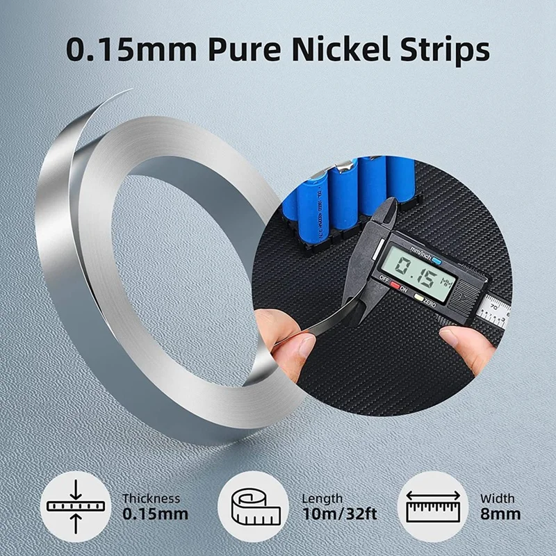 1 PCS Pure Nickel Strips Thick Nickel Strips For High Capacity Battery Packs Making & Battery Spot Welding