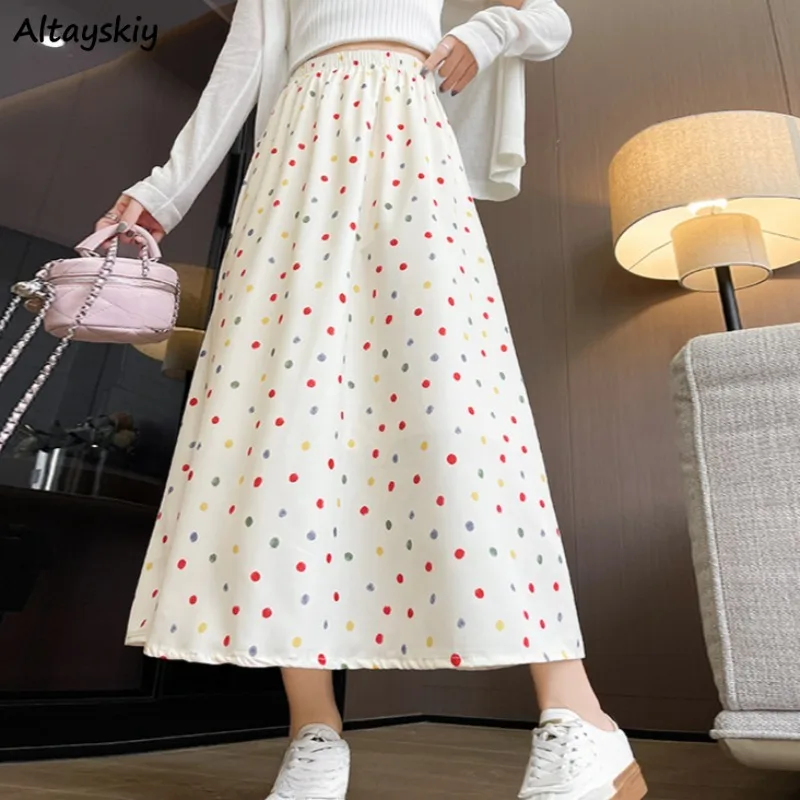 

Ins Skirts for Women Korean Style Summer Dot Fashion Loose College Young All-match High Waist Soft Casual Popular Sweet Girls