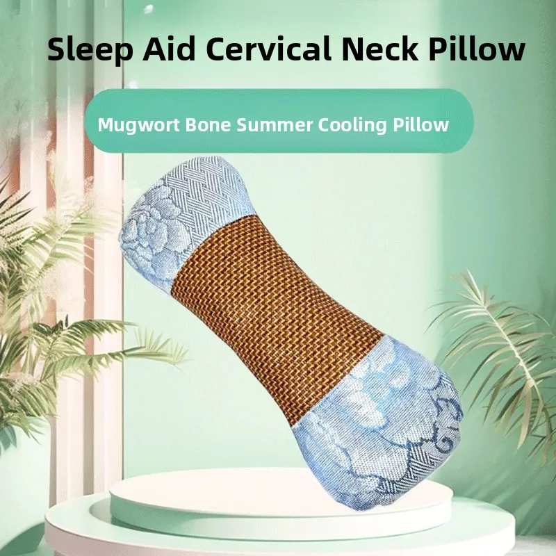 coussin-rafraichissant-d'ete-en-armoise-pure-soutien-cervical-aide-au-sommeil-pour-une-personne-anti-transpiration