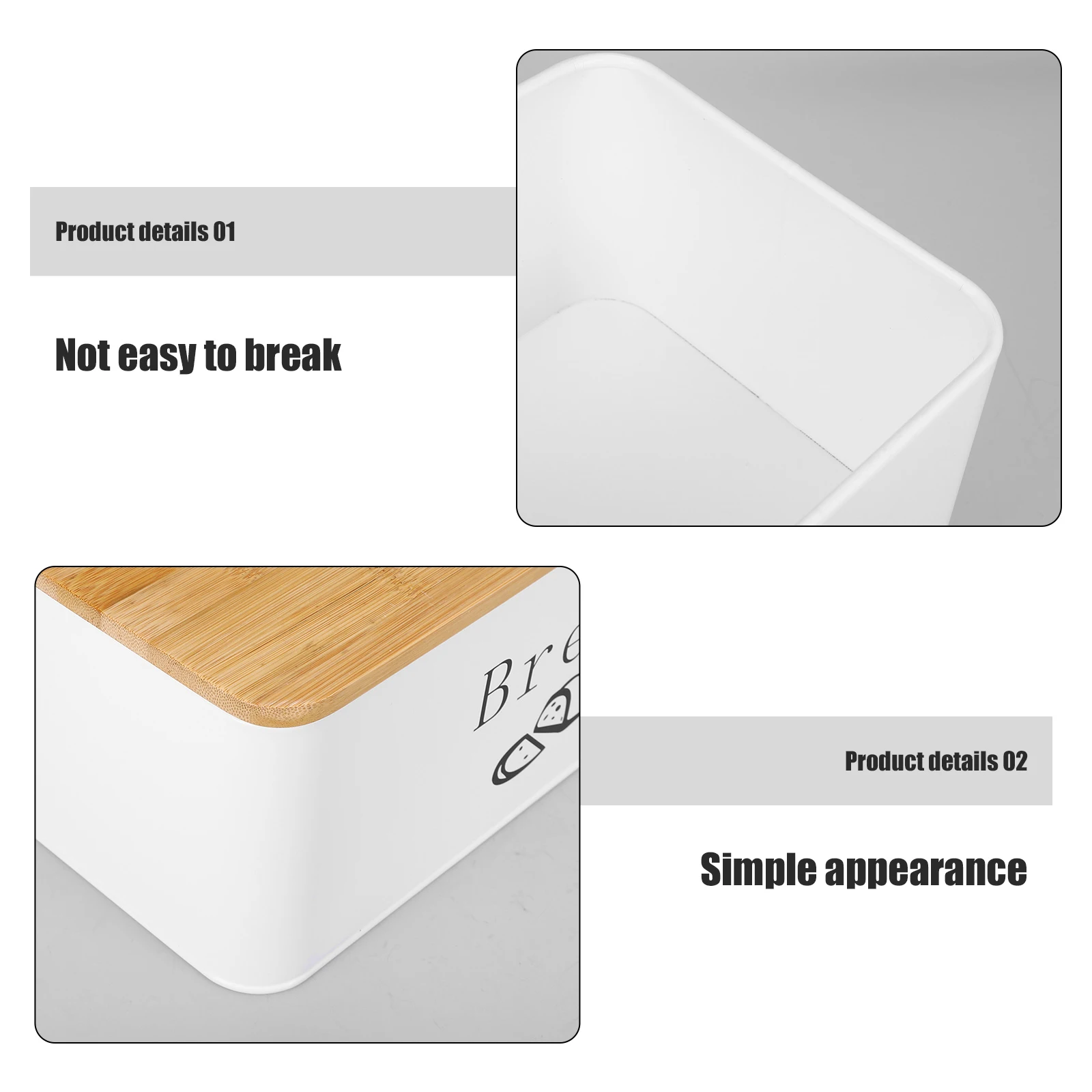 

Bread Box for Countertop Kitchen ganizer Desktop Holder Black Large Capacity Bread Saver Compact Easy Clean Steel Bamboo