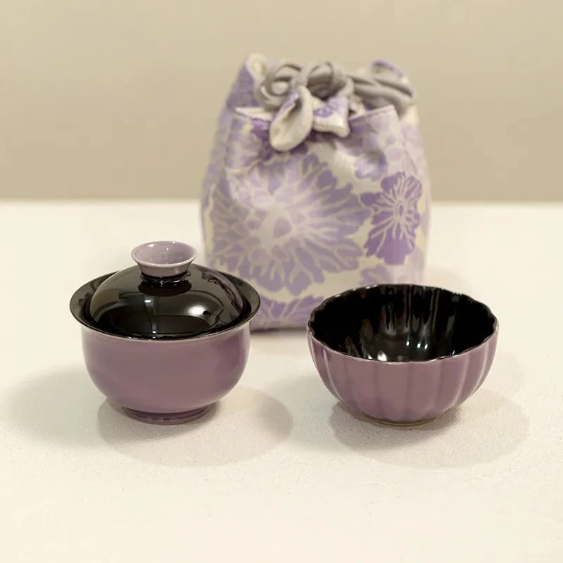 Pigmented 120ml Gaiwan Puer Tea Cup Chinese Cover Bowl Tool Kung Fu Cups Supplies Set Oolong Original Gai Wan Maker Chhai Chawan