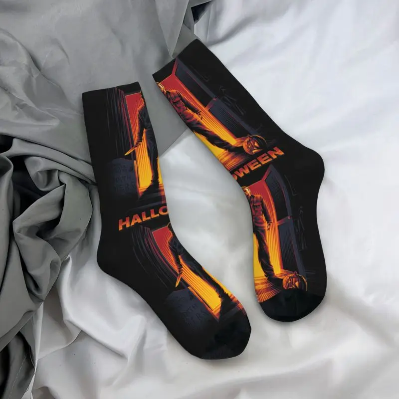 Halloween Horror Movie Men Women Crew Socks Unisex Funny 3D Print Dress Socks