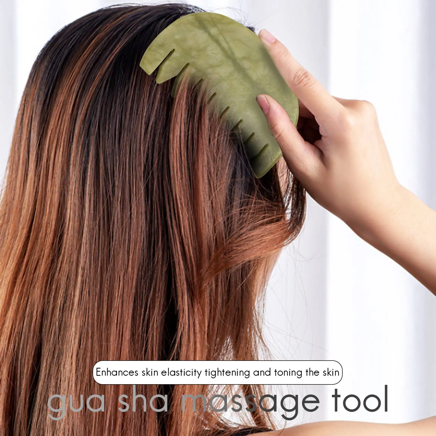 1PCS GuaSha Board Comb Natural Jade Face Body Care Scraping SPA Massage Stone Relaxation Comb Health Care