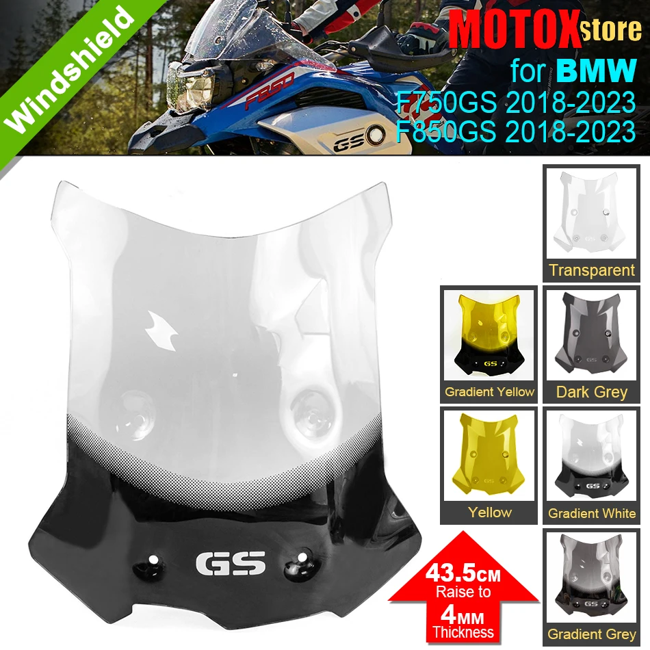 

Touring Windshield With Bracket Motorcycle Fit For BMW F750GS F 750 GS F750 Windscreen Heighten Wind Deflector Protector GS750