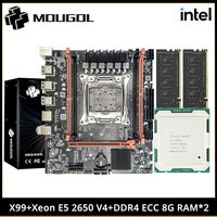 MOUGOL New X99 Motherboard Set with Intel Xeon E5 2650 V4 CPU & Dual-channel DDR4 8Gx2 2133MHz ECC RAM for Gaming Computer