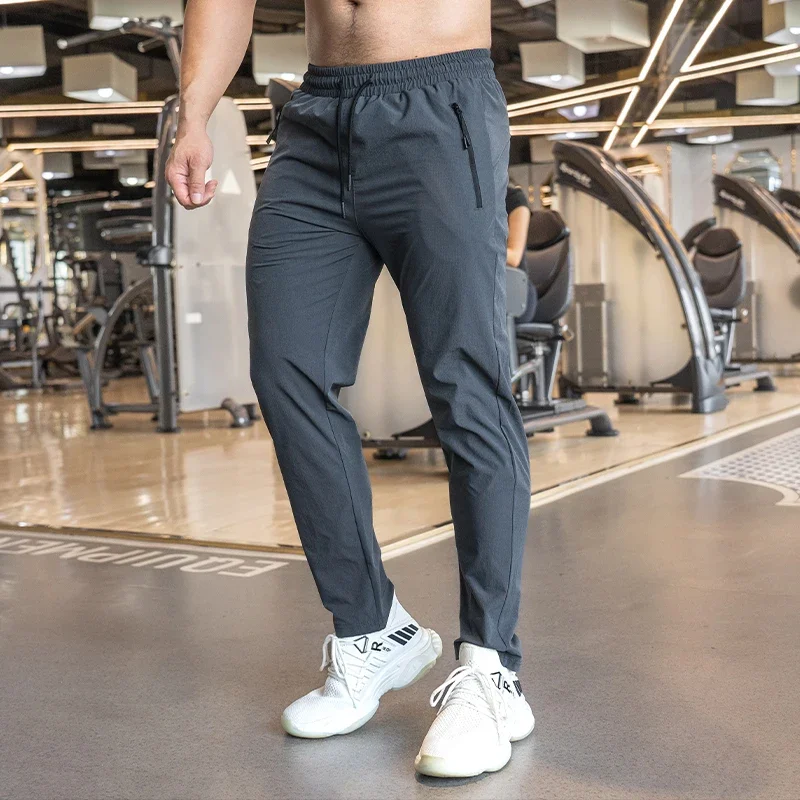 Men's Basketball Fitness Workout Trousers Muscle Training Stretch Casual Golf Quick Dry Trousers with Drawstring Sweatpants