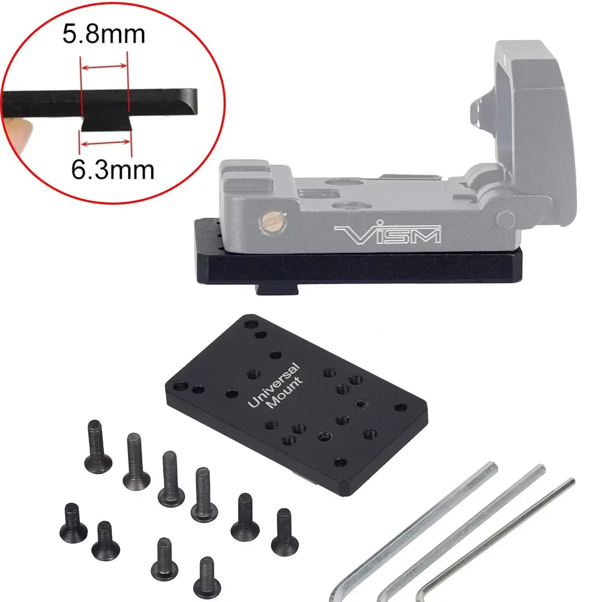 Tactical Glock Rear Sight Mount Plate Base for VISM PRO Flip Up Red Dot Sight RMR Footprint For Mos Glock 17 19 Rear Sight