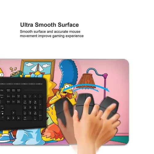 Imagen 2 del producto Alfombrilla de ratón con dibujos animados de The S-Simpsons, alfombrilla grande para teclado y ratón de 1200x600mm, alfombrilla de escritorio para PC, Gamer, alfombra de oficina, alfombrilla para mesa para el hogar