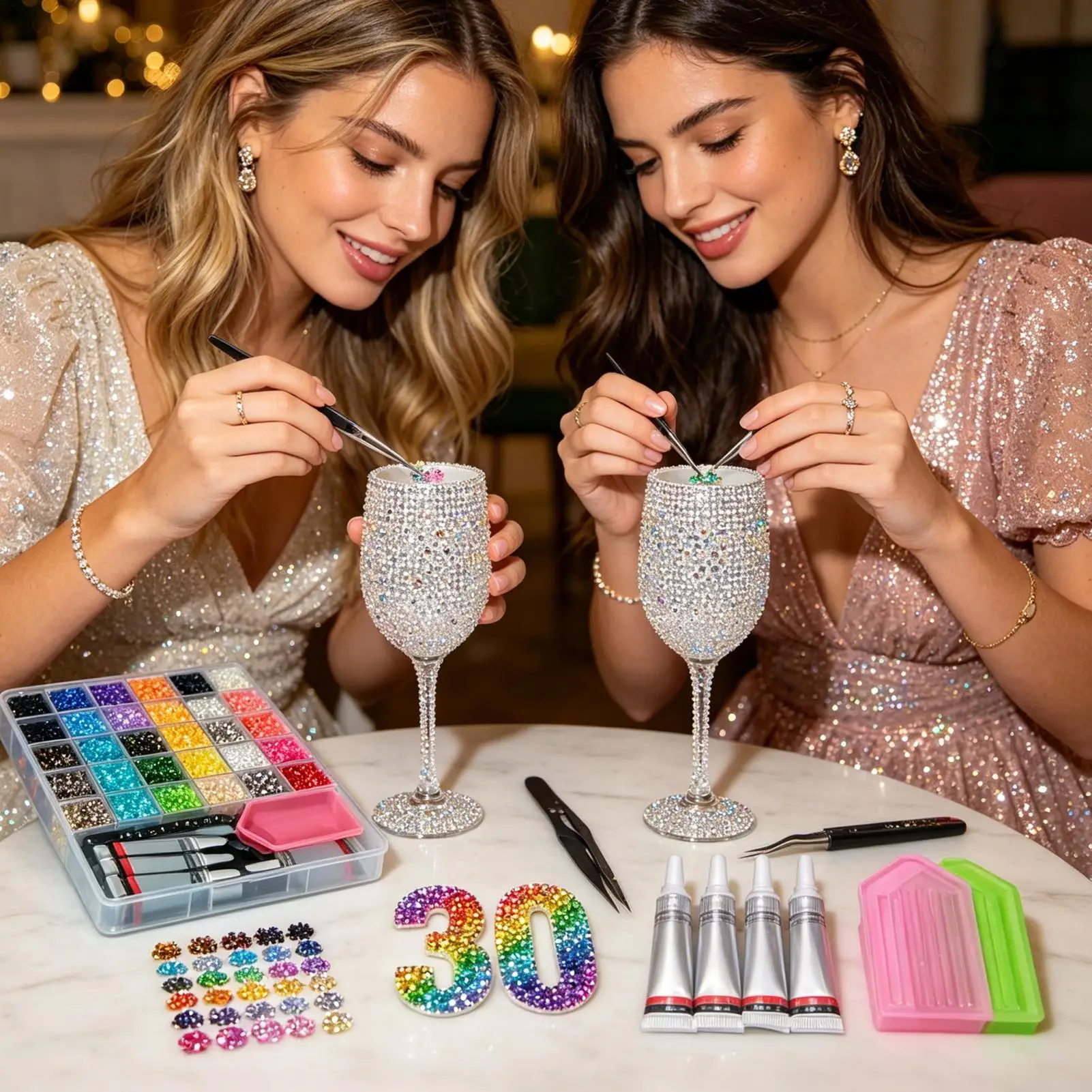 

Bedazzler Kit With Rhinestones 40000 Pieces Decorating Charms Art 3mm Flatback Bedazzled Kits With Glue For Hair Fabric Clothes