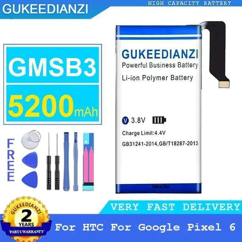 

For Htc Google Pixel 6 5200Mah Safe Mobile Phone Battery GMSB3