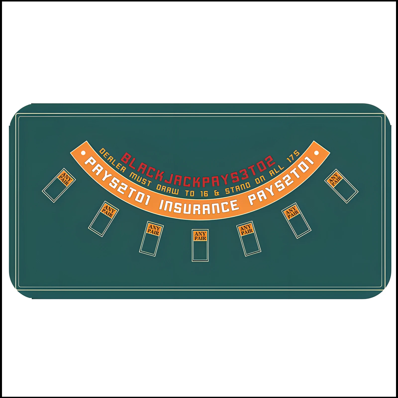 120x60 cm/180x90 cm blackjack poker tappetino da tavolo giochi da tavolo tappetino in gomma per feste accessori per l'intrattenimento