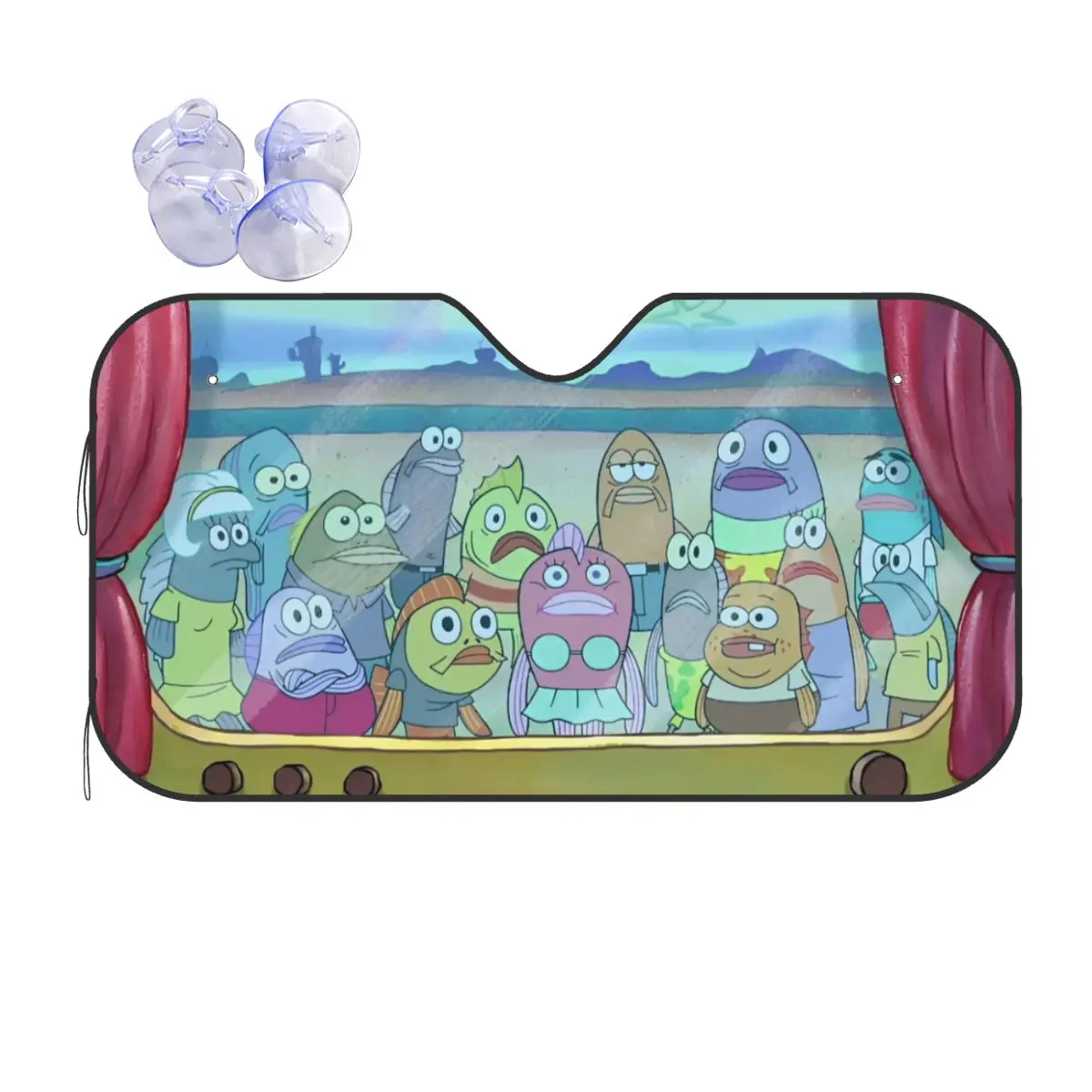 SpongeBobed Cartoon Anime Fold-up Sunshade Windscreen 76x140cm Foils Sun Visor Blinds