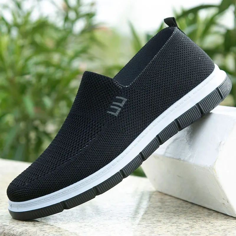 Mesh Men Shoes Solid Color Loafers Male Sneakers Outdoor Casual Shoe Sports Slip-on Breathable Hard-Wearing Sapatos Masculinos