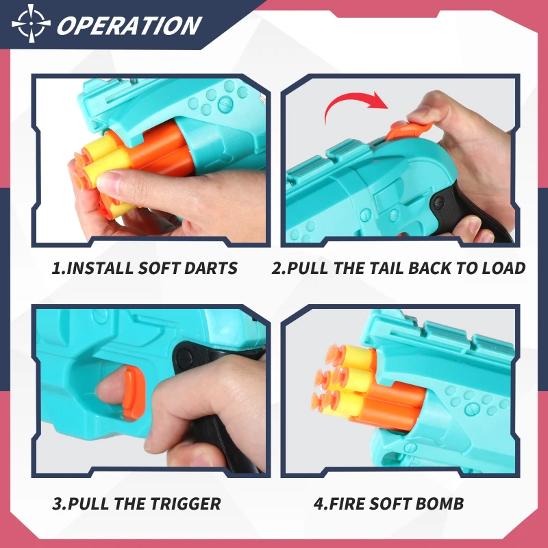 Nerf Blaster para niños: pistola de espuma con dardos y blanco - imagen 2