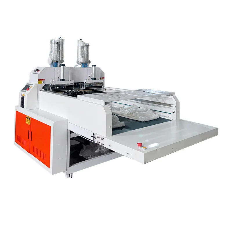 Automatic double-channel high-speed vest bag making machine, plastic handle bag making machine, vest bag making machine