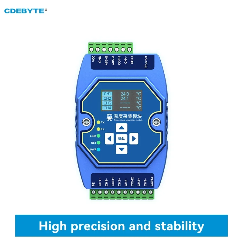 

4 Way RS485 Temperature Acquisition Ethernet CDEBYTE ME31-XDXX0400 PT100 RTD Modbus Gateway Watchdog DNS Industrial Grade