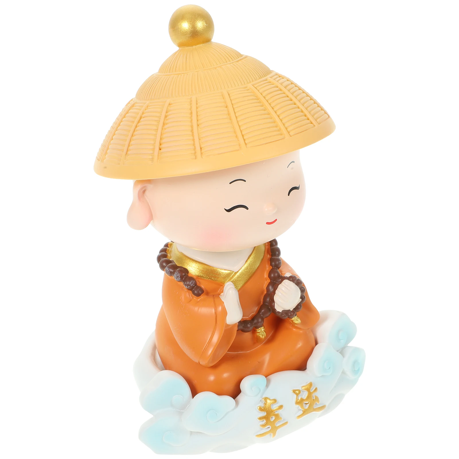 

Xiangyun Lucky Monk Decor Resin Car Dashboard nament Non fading Vivid Details Wide Usage Desk Window Statue Sculpture Small