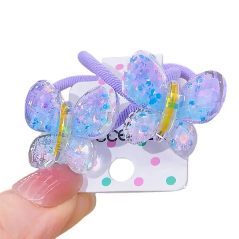 652F 1Pair Butterfly Tóc sợi dây tóc ngọt ngào Kids Kids Người giữ bím tóc phụ kiện