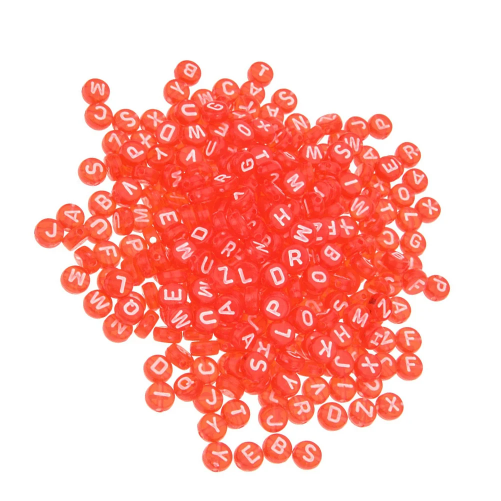 

400Pcs Red English Letter Beads Acrylic DIY Supplies Smooth Surface for Jewelry Making Creative Crafts Beads for Jewelry Making