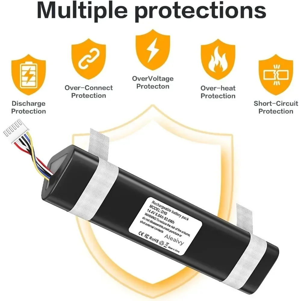 6500mAh Replacement for Neato Battery Neato D8 D9 D10 945-0356,945-0373,905-0596 Robotic Vacuum Cleaners Li-Ion 14.4V Battery