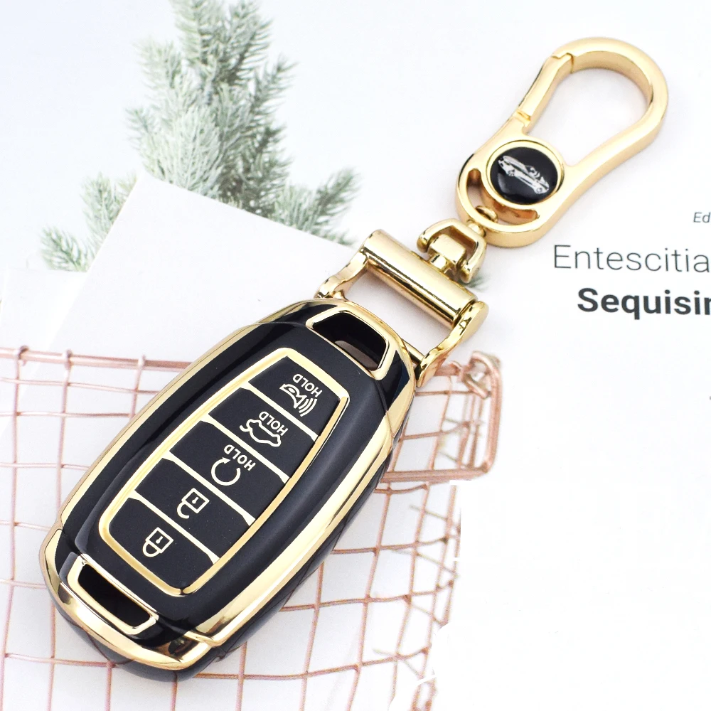 5 Buttons TPU Car Key Cover Case Shell for Hyundai I30 Ix35 Kona Encino Solaris Azera Grandeur Ig Accent TM Palisade Santa Fe