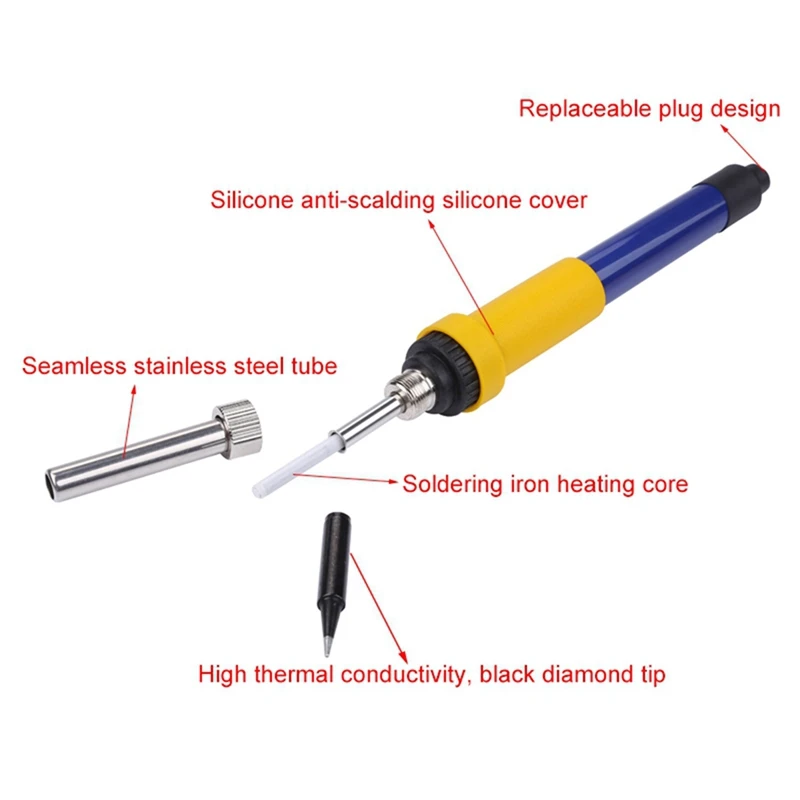 A98E-DC 12V Portable Soldering Iron Low-Voltage Car Battery 60W Welding Rework Repair Tools