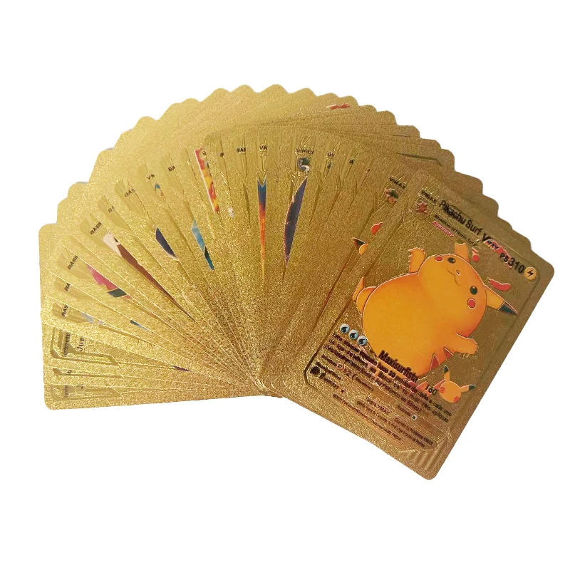 Pokemon Cards  Spanish French English Vmax GX Color Energy Card Pikachu Rare Collection Battle Trainer Boys Party Game Gift Toys