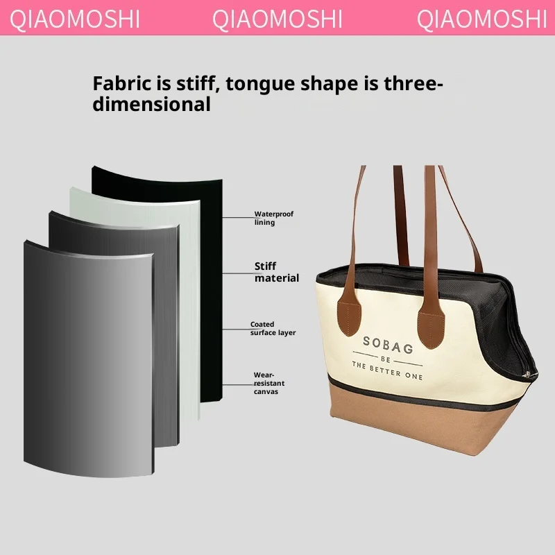 Bolsa bandolera transpirable para gato y perro con cabeza fuera - imagen 5