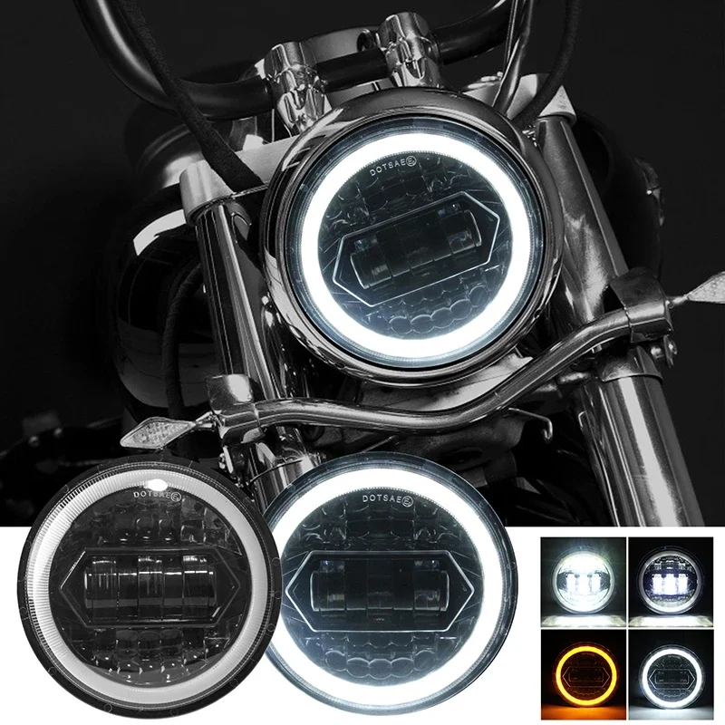 

5.75inch LED Headlight Motocycle For Harley Sportster 1200 883 Street 500 750 5-3/4" Projector Led Halo Angel Eyes Headlamp
