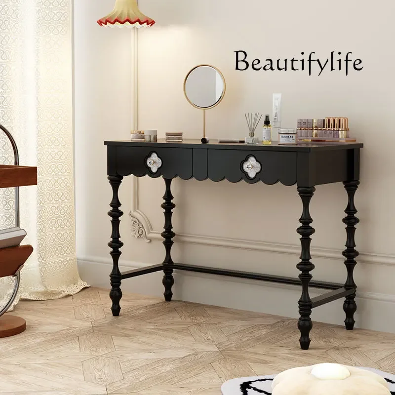 

French Solid Wood Design Sense Makeup Table Small Apartment Bedroom Niche Rome Hall Cabinet