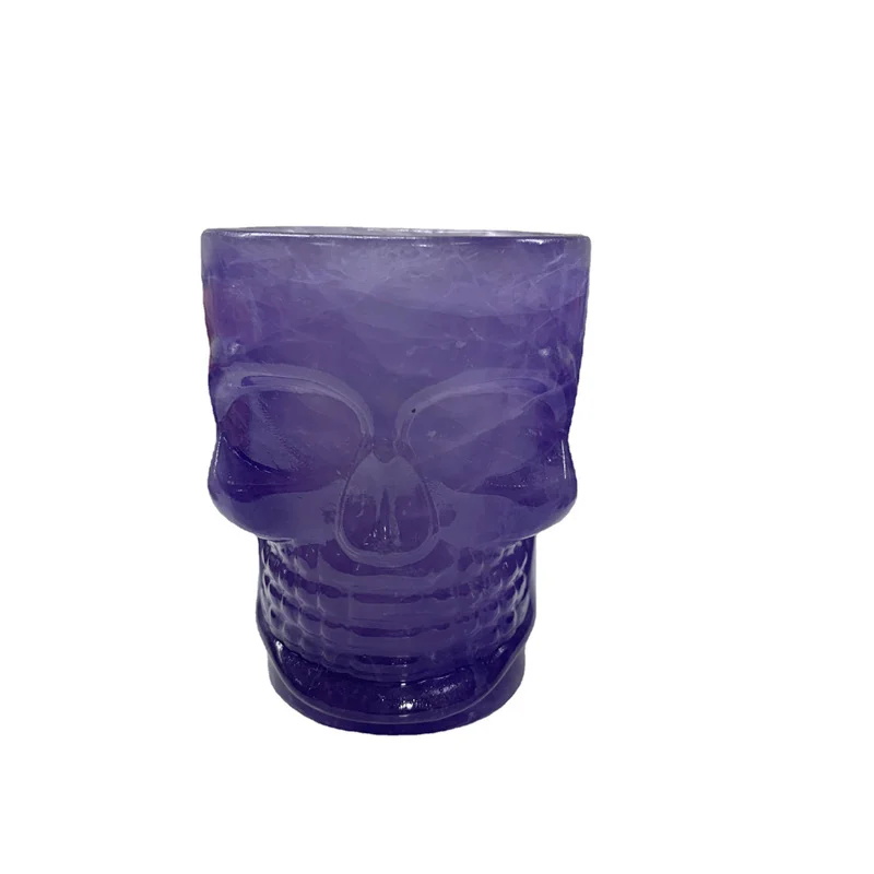 7.1x5.7cm Natural Fluorite Skull Drinking Glass Crystal Cranium Cup Tumbler Home Decoration Chakra Reiki Healing 1pcs