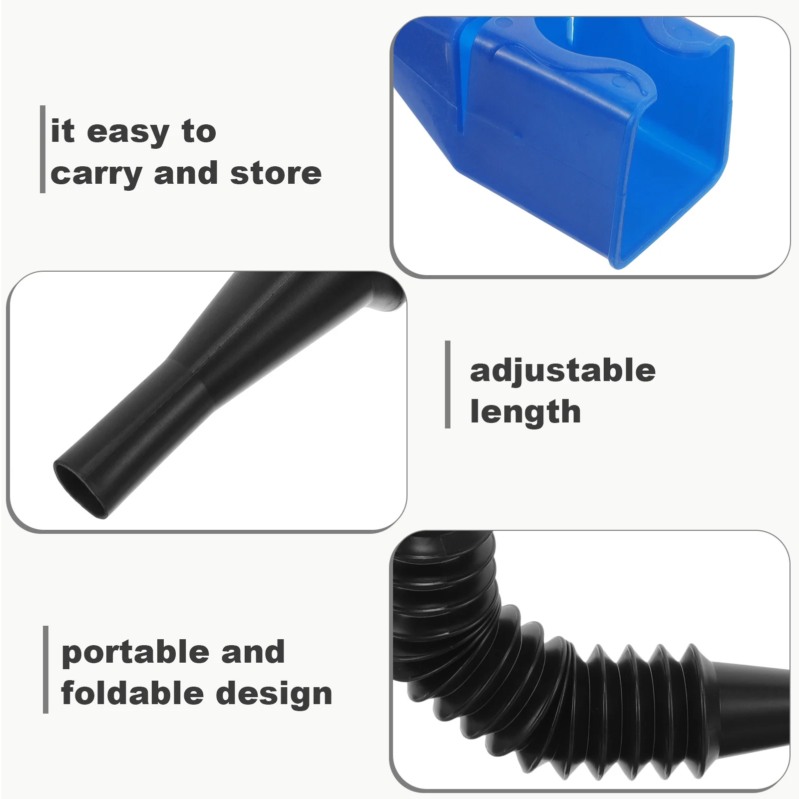 

Motorcycle Oil Funnel Flexible Draining Tool Snap Funnel Portable Foldable Extendable Hose Clamp Design Leakproof Car Fuel