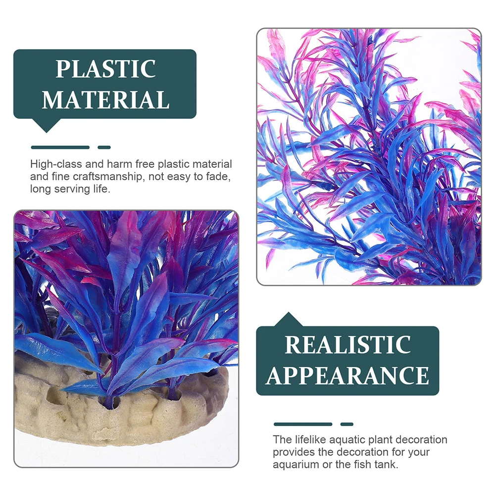 

2Pcs Water Grass Decor for Aquarium Artificial Plants for Fish Tank Landscape Reptile Terrarium Decoration Fake Plant