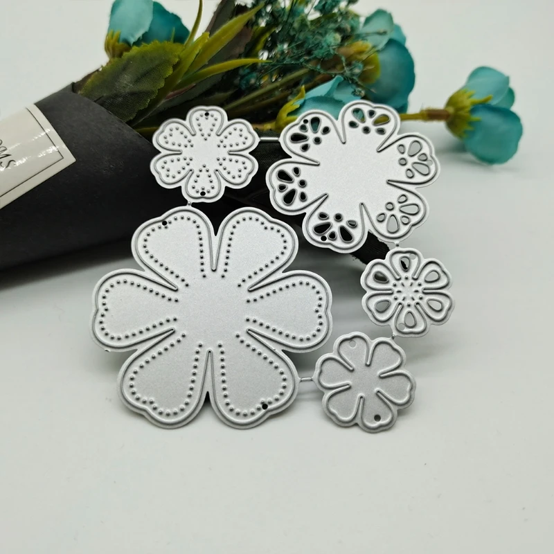 2022 New Flowers Metal Cutting Dies DIY Scrapbooking Embossing Paper Photo Frame Stamps Crafts Template Mould Stencils